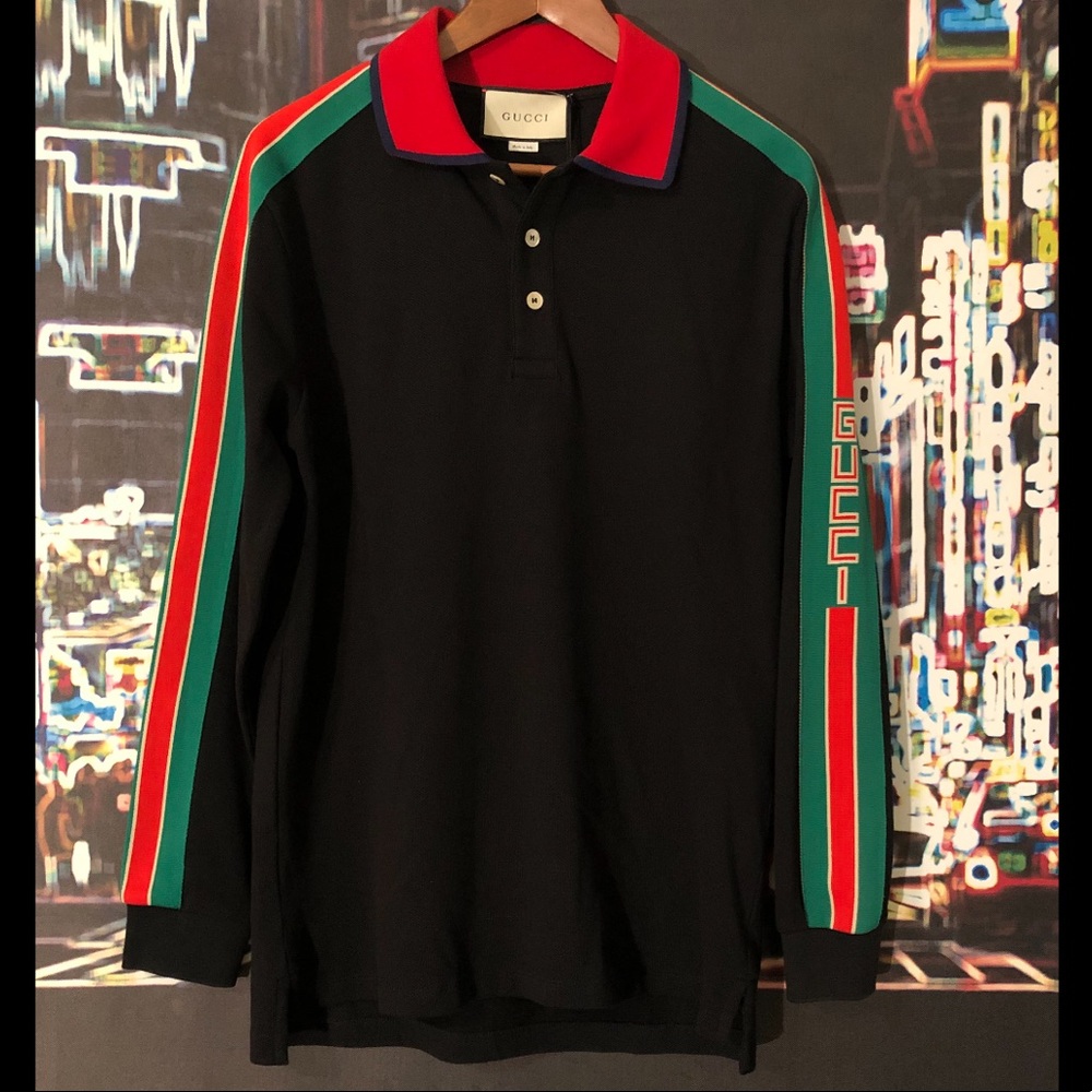 Gucci Long-Sleeve Polo Shirt